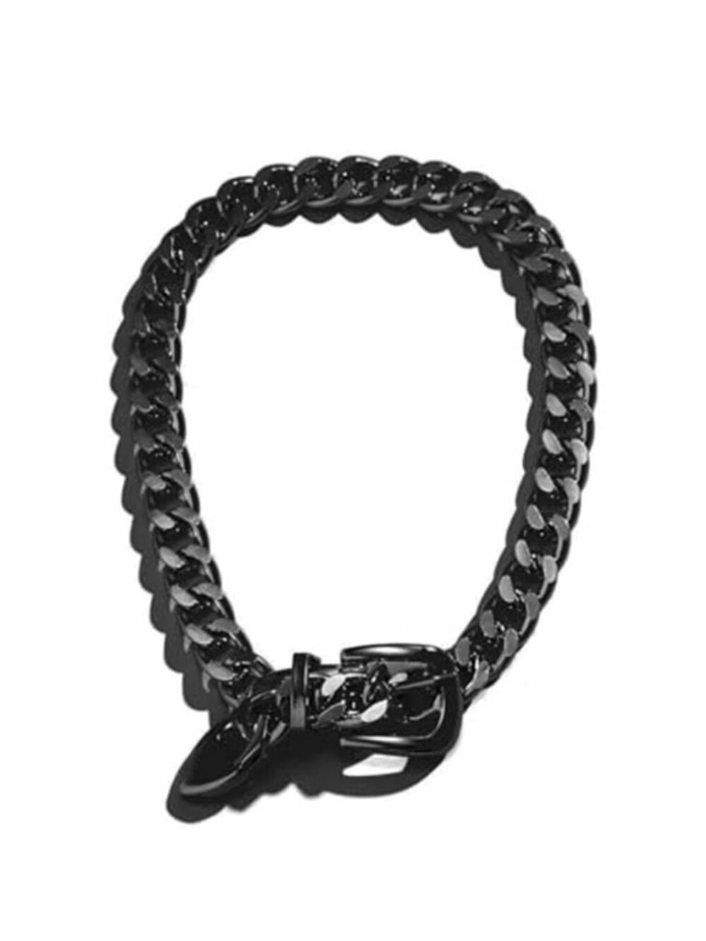 Black Cuban Chain Choker Necklace Belt